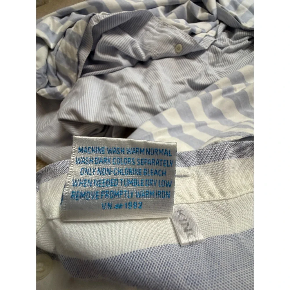 Coming Home lands end King Duvet Cover Set Blue Stripe Cotton cottage beach